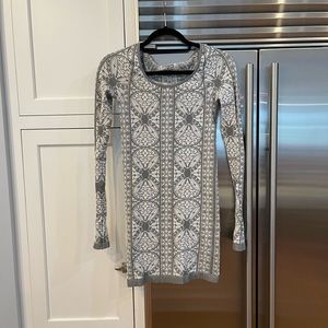 Free People Intimately Bodycon Dress Gray/White Size M/L